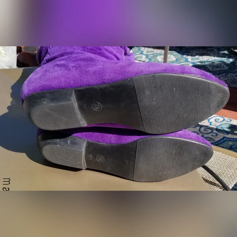 Purple Women's Flat Boots - Picture 9 of 11